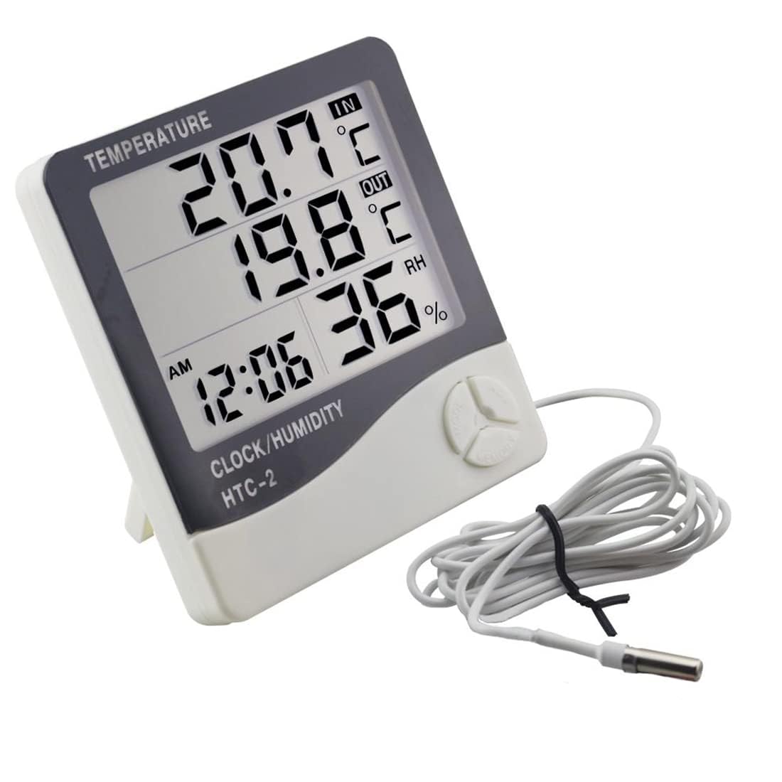 Digital Thermo-Hygrometer with Memory Function - Plastic, Indoor/Outdoor, Accurate Temperature & Humidity Meter