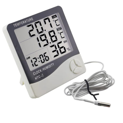 Digital Thermo-Hygrometer with Memory Function - Plastic, Indoor/Outdoor, Accurate Temperature & Humidity Meter
