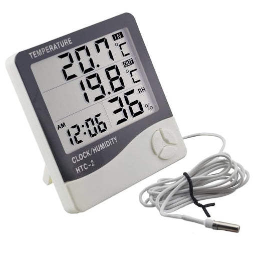 Digital Thermo-Hygrometer with Memory Function - Plastic, Indoor/Outdoor, Accurate Temperature & Humidity Meter