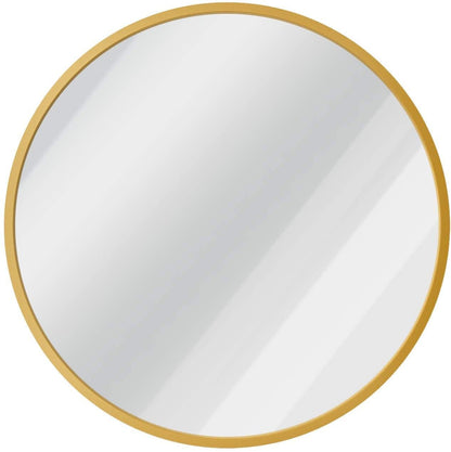 Round Wall Mirror with Metal Frame, Modern Design, Gold Finish, 20 cm