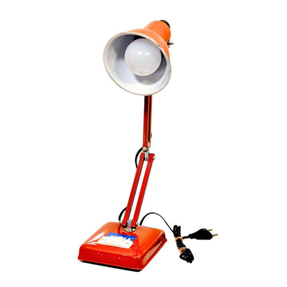 Table Lamp with Flexible Design, Metallic Body, Brown Finish, Glare-Free Light