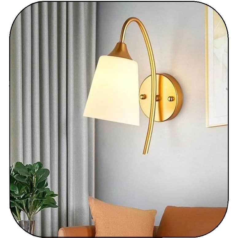 Wall Light Modern Design Gold Metal & PVC 1 Pack for Bedroom, Living Room, Kitchen