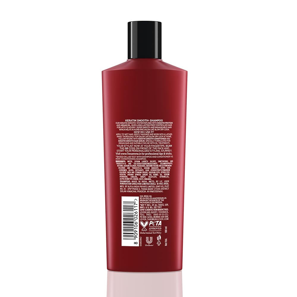 TRESemme Keratin Smooth Shampoo 180ml with Argan Oil