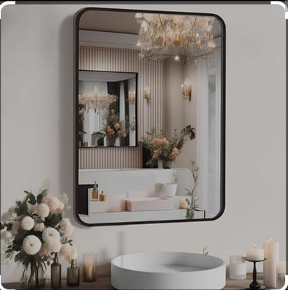 Frameless Rectangular Wall Mirror Clear Reflection 12x18 inch