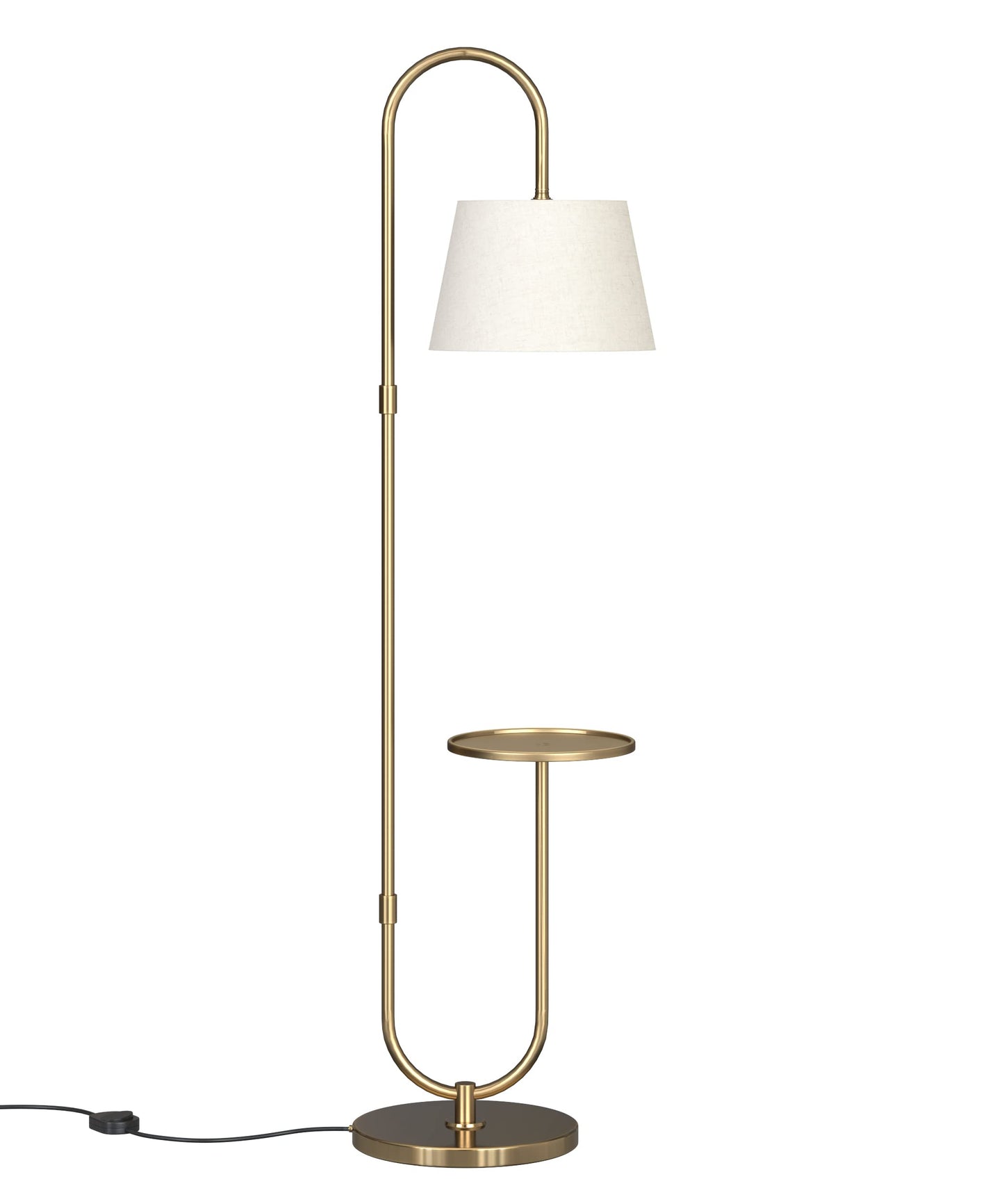 Floor Lamp with Shelf Modern Design Brass Antique Finish 5ft Height 10 Inch Diameter