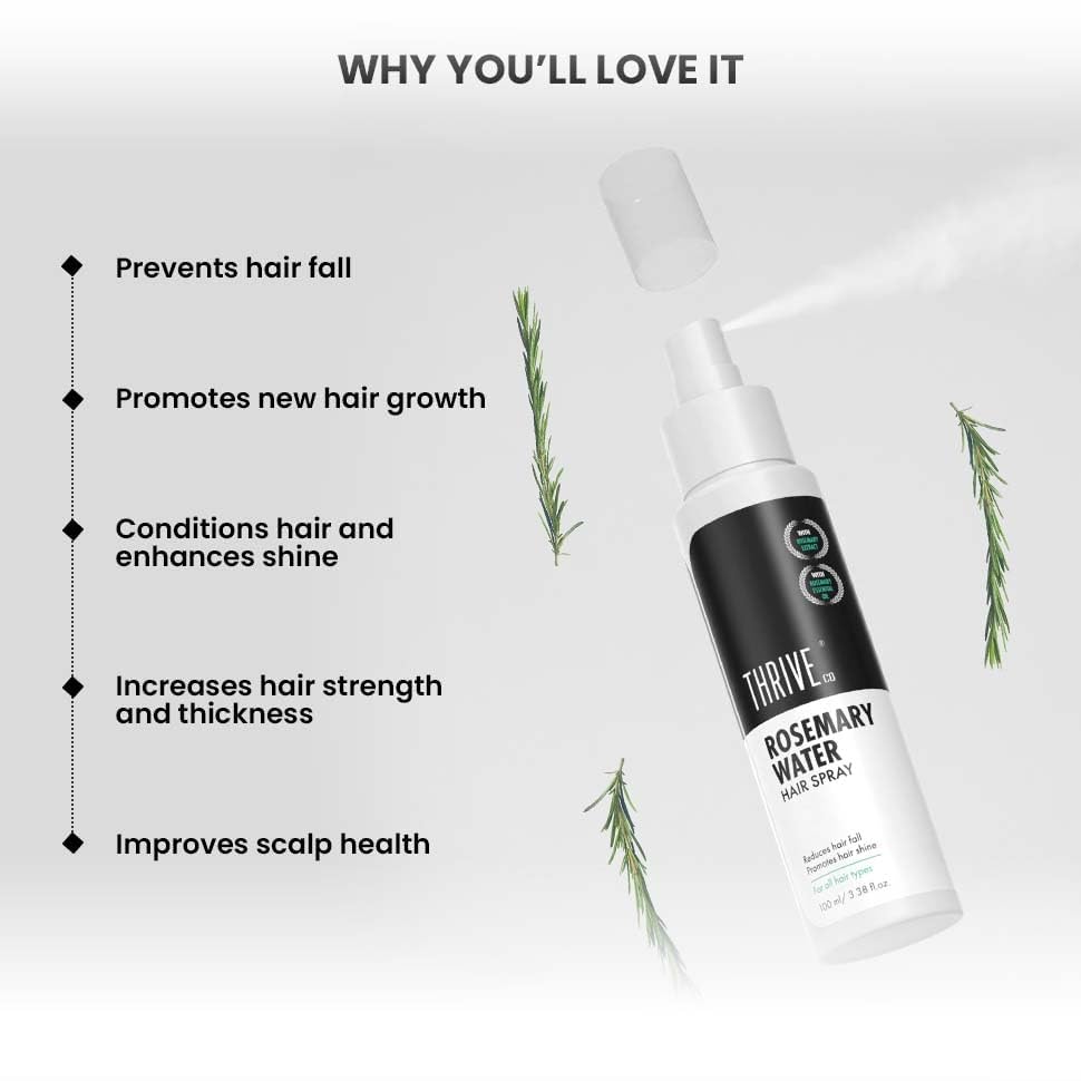 Rosemary Hair Spray with Rice Water & Hyaluronic Acid, 100ml