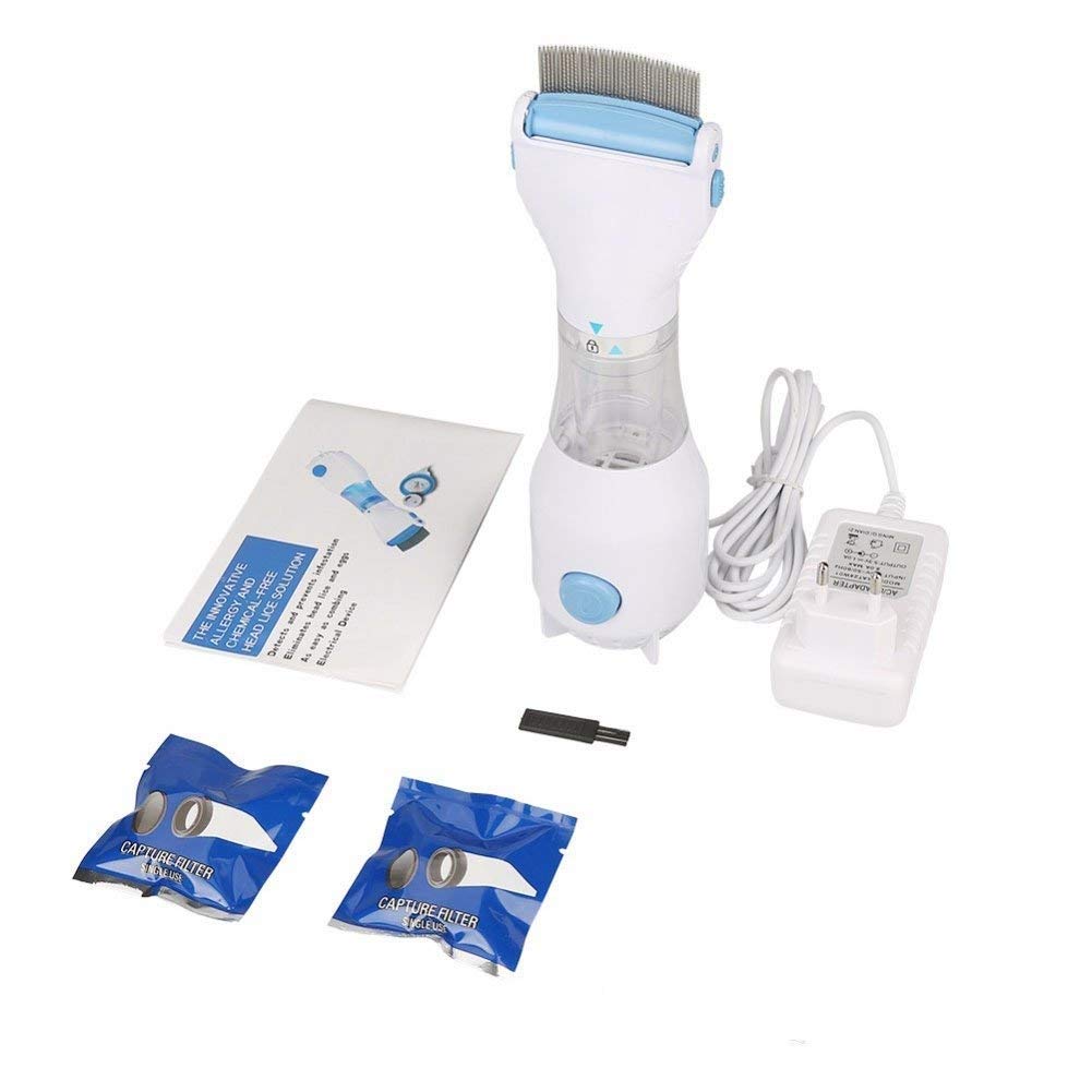 Electric Head Lice Comb with Vacuum – Chemical-Free Lice & Nit Remover for Kids & Adults