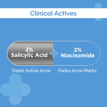 Anti-Acne Face Wash with 2% Salicylic & Niacinamide, 80ml
