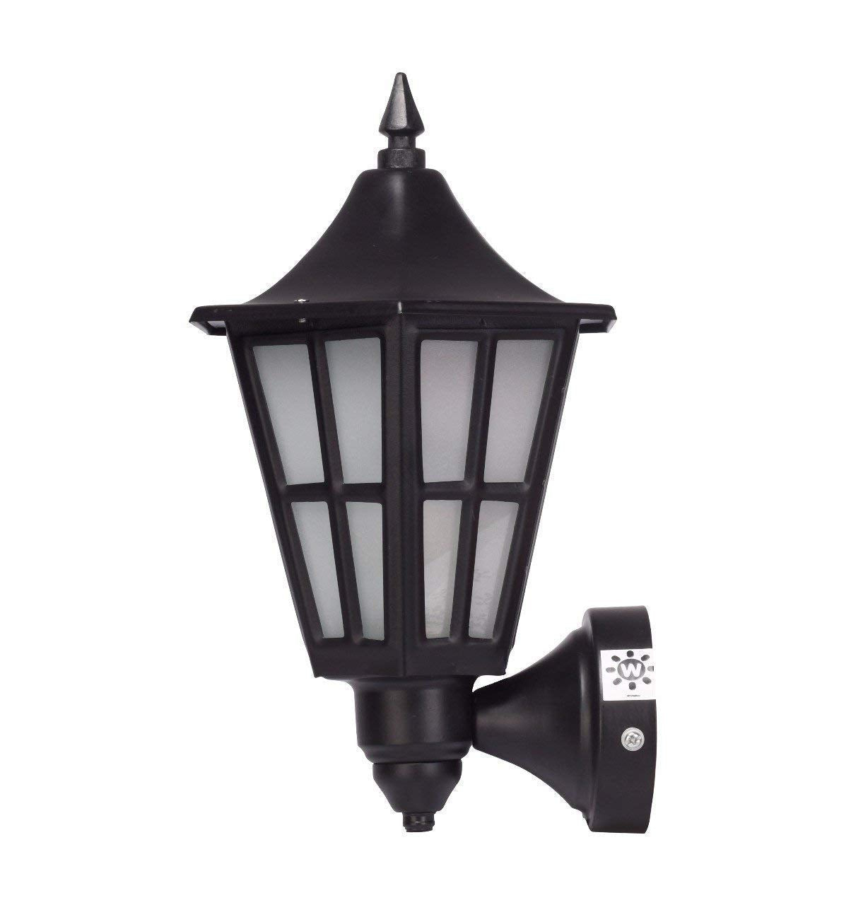 Outdoor Wall Light Lamp - Elegant Metal Design in Black with White Glass - B22 Holder