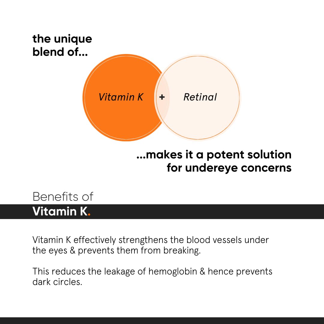 Vitamin K + Retinal Under Eye Cream 14g for Dark Circles