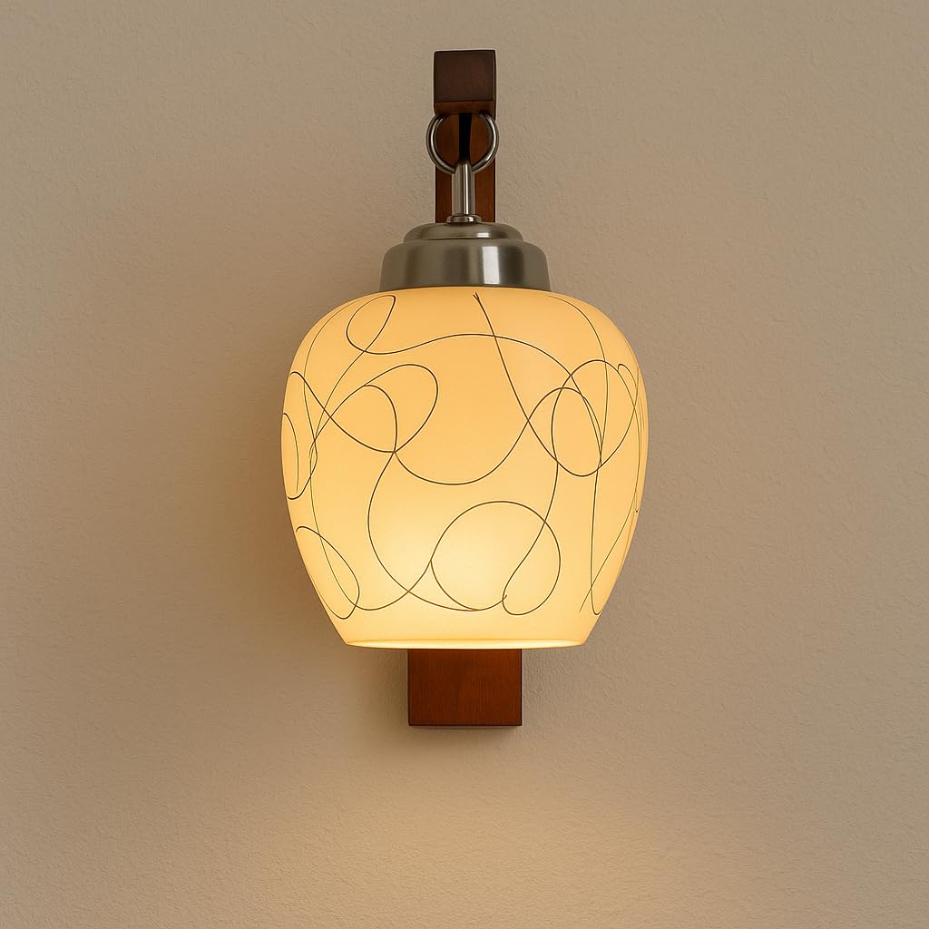 Modern Wall Lamp with Rustic Touch - Black & White - Indoor Decorative Light - E27 Fitting