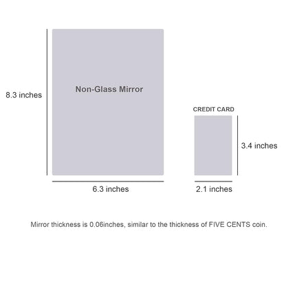 Acrylic Wall Mirrors - Rectangular Shape - 6.3'' x 8.3'' - Self-Adhesive - Pack of 4