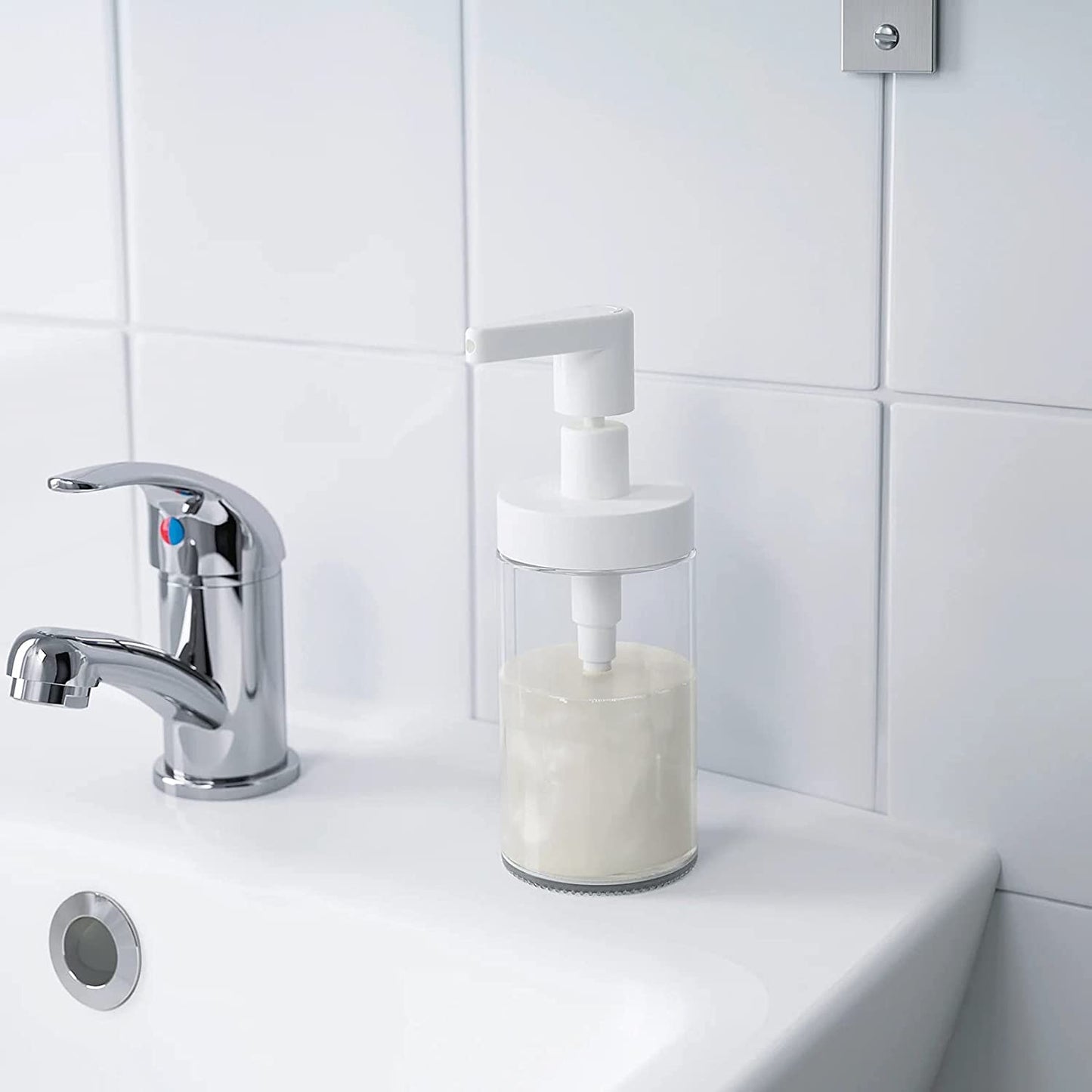 Soap Dispenser - White - 6L x 6W x 15H cm - BPA Free