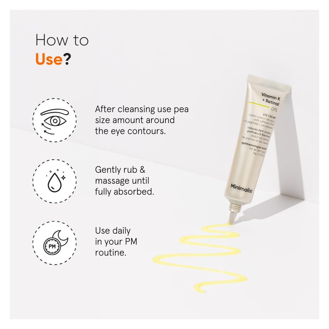 Vitamin K + Retinal Under Eye Cream 14g for Dark Circles