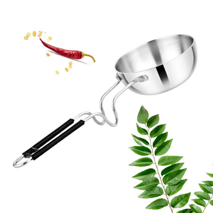 THE COOK HOUSE - Stainless Steel Tadka Pan with Balance Design PVC Handle(250 ML)