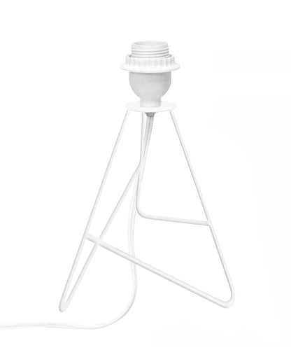 Table Lamp Minimalist Design Metal Base Off-White Fabric Shade 34.7x24x24cm