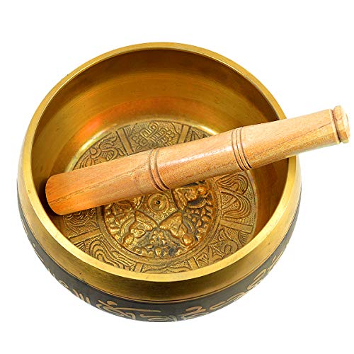 Singing Bowl | Tibetan Buddhist Meditation Bowl | Metal Alloy | 4.5 Inch Diameter