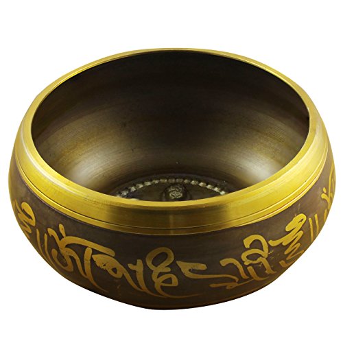 Singing Bowl Set - Yellow - 6.5 Inch - Includes Cushion & Mallet - For Meditation and Yoga