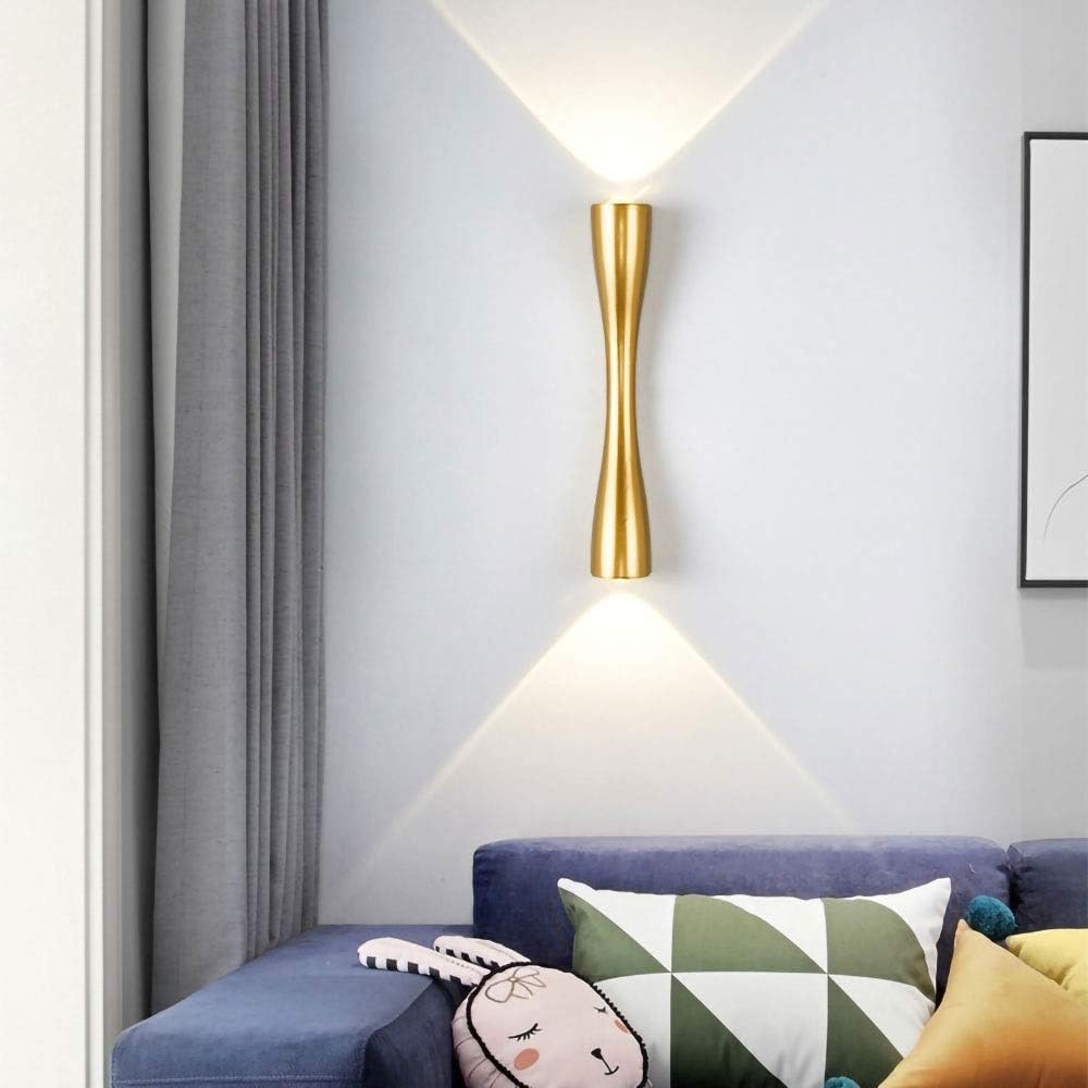 LED Wall Light Up/Down Creative Design Gold 6 Watt Warm White IP-65 Rainproof