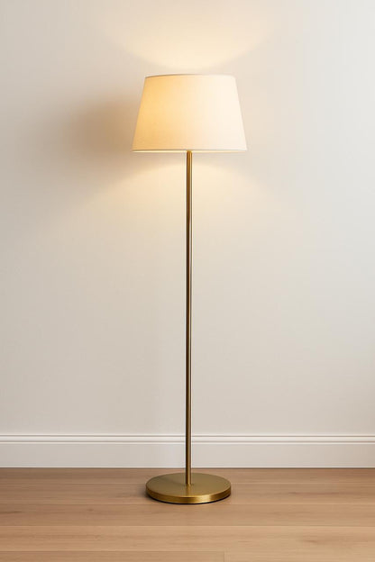 Modern Floor Lamp with Adjustable Height and Gold Finish - 12 Inches Shade, 54 Inch Height