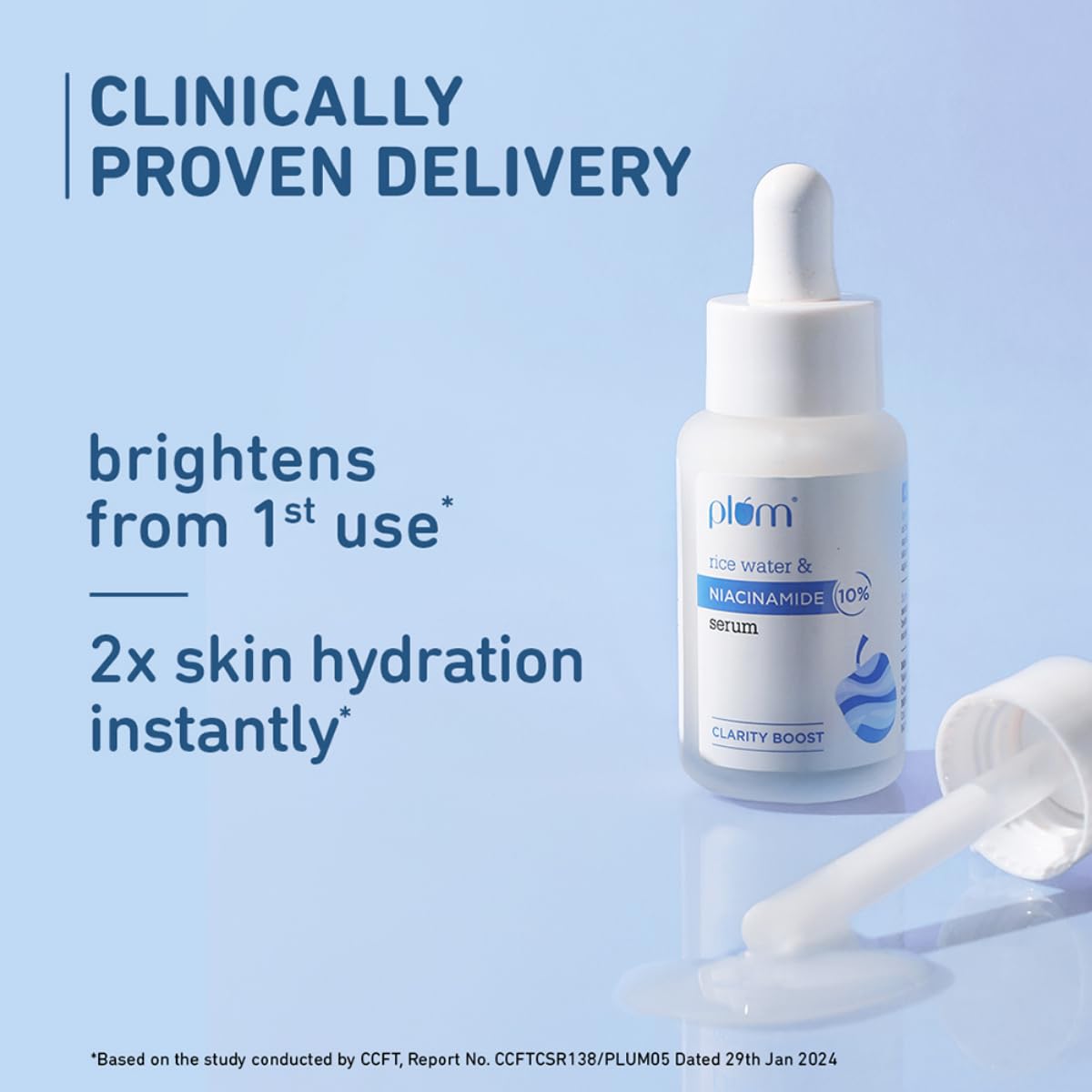 10% Niacinamide Serum with Rice Water, 15ml - Acne & Oil Control