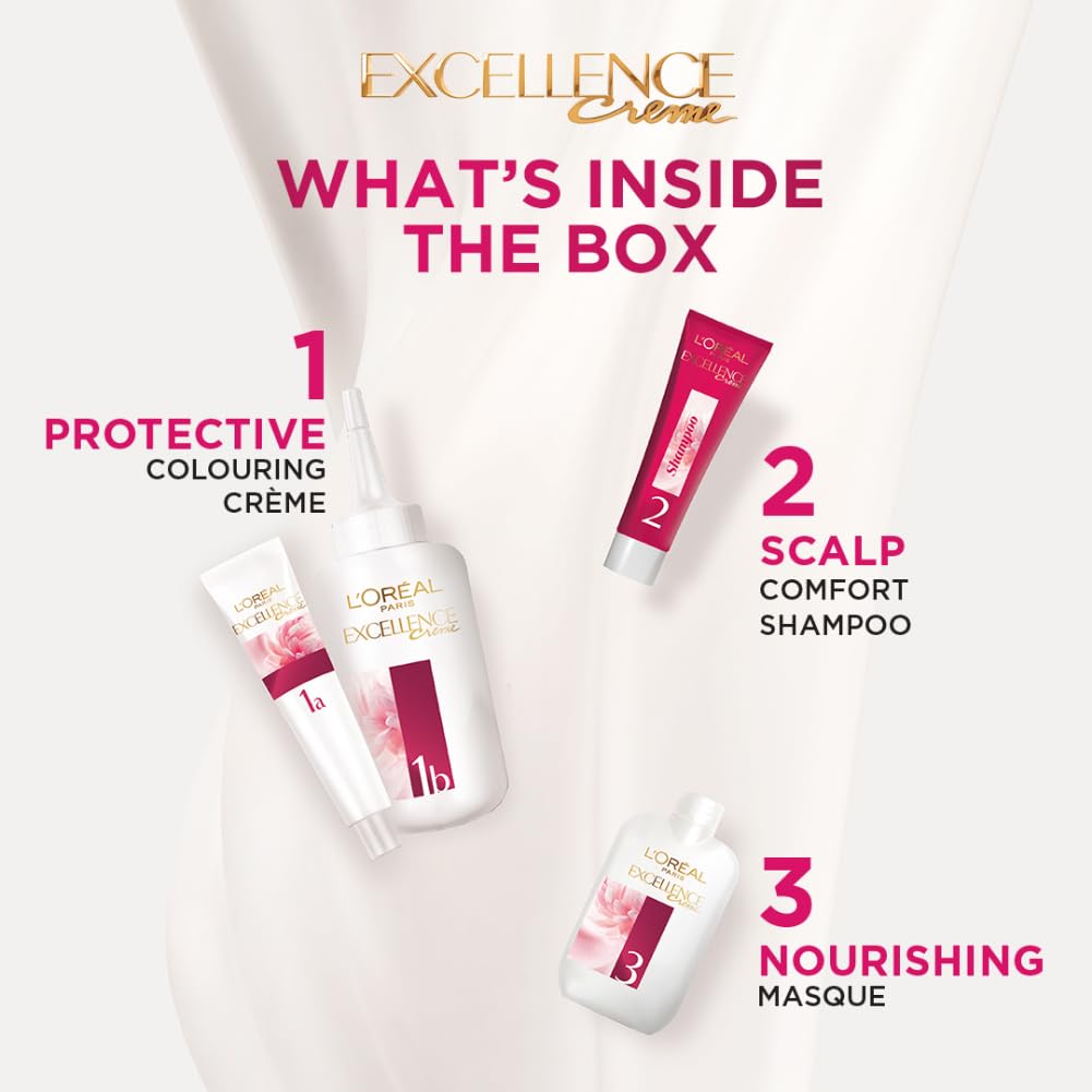 L'Oreal Excellence Creme Hair Color 3 Dark Brown 72ml+100g