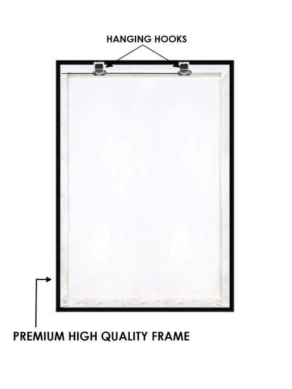 Wall Painting Golden Lucky Wish Tree Canvas Print with Brown Frame 24x36 inches (61x91 cm)
