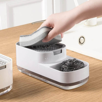 Soap Dispenser with Hollow Tray Design - Durable ABS & PS - Suitable for Kitchen & Bathroom