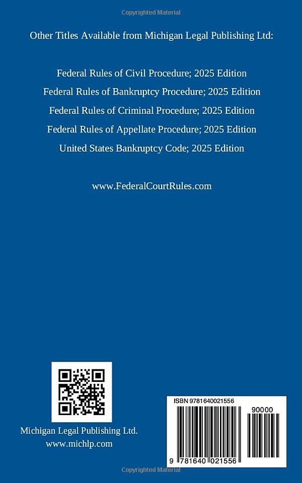 Federal Rules of Evidence; 2025 Edition: With Internal Cross-References