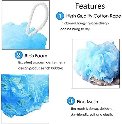Round Loofah & Back Scrubber Set for Men & Women (2-Pack)