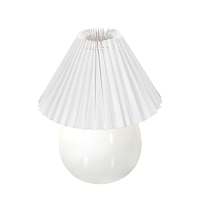 Ceramic Table Lamp with Fabric Shade - Modern Design - 1 E27 Bulb - 60W Max - White