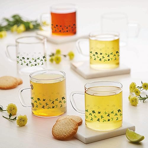 Coffee Mug Borosilicate Glass Sage 190 ml - Scratch Resistant, Microwave Safe, Lightweight