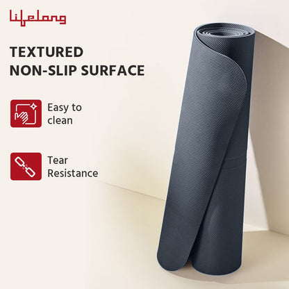 4mm Grey Anti-Slip Yoga Mat for Home and Gym Workouts