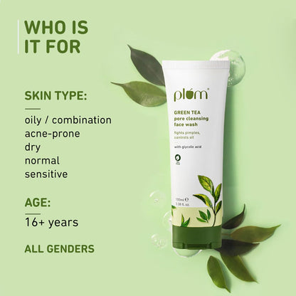 Gentle Green Tea Face Wash for Oily & Acne-Prone Skin - 100ml