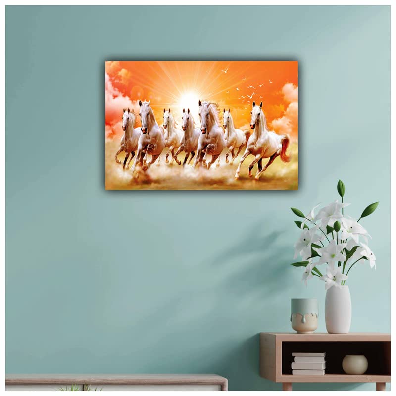 Wall Painting 7 Running Horses UV Textured MDF 30 cm x 45 cm
