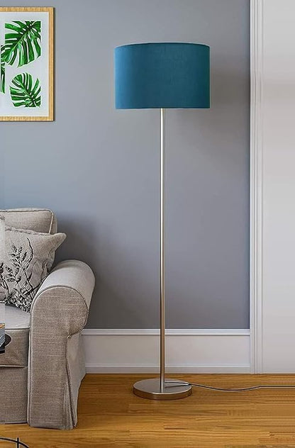 Floor Lamp Modern Taper Shade Blue Stainless Steel 12 Inches