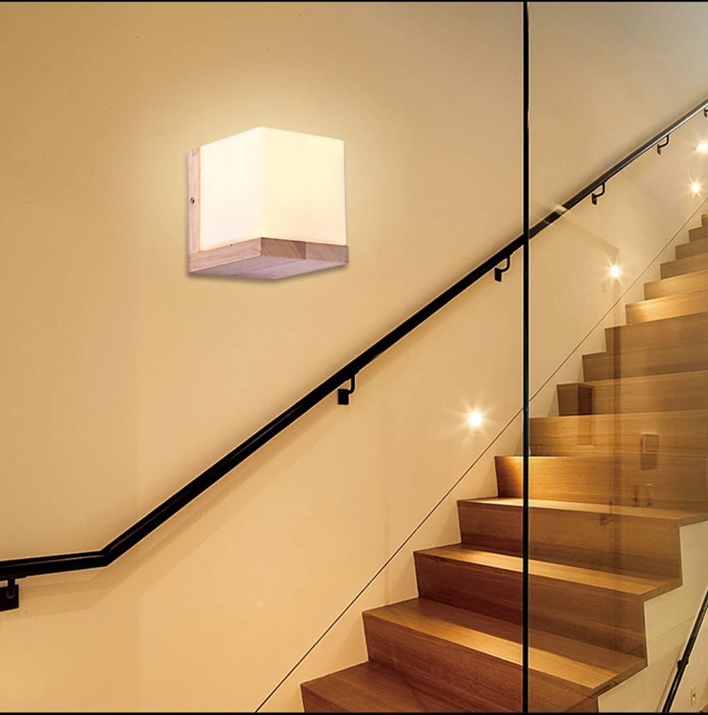 Wooden Wall Light with PVC Shade, Modern Design, Brown Finish, 4W LED, Ideal for Bedroom and Living Room