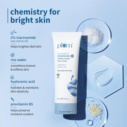 2% Niacinamide Face Wash with Rice Water - Brightens & Hydrates
