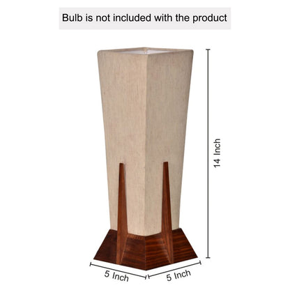 Table Lamp Handmade Pyramid Design Sheesham Wood Brown 14 Inch Without Bulb