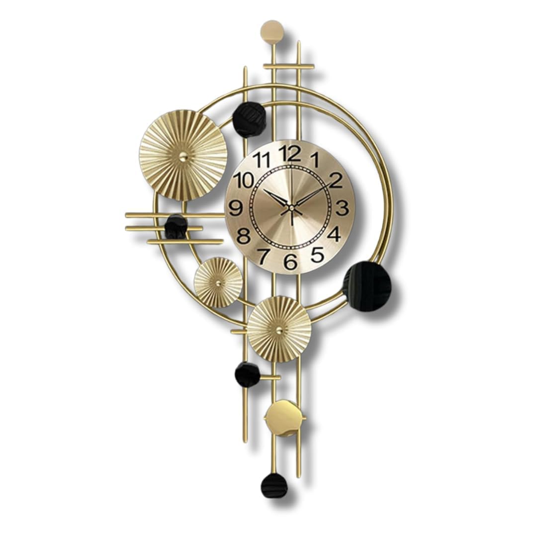 Metal Wall Clock - Vintage Design - 30 x 16 Inch - Multicolor - Silent Sweep Mechanism
