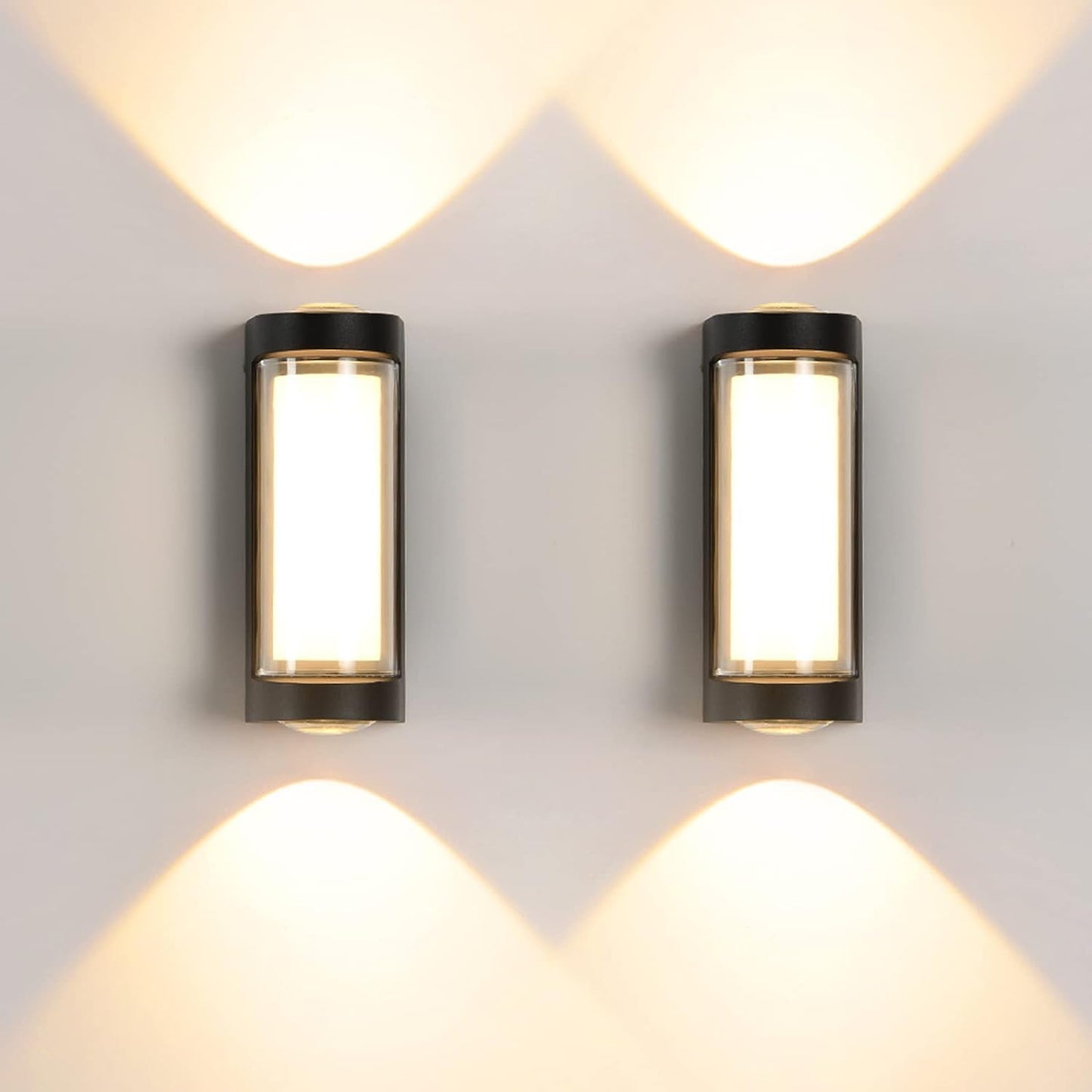 LED Wall Light Outdoor Waterproof 4 Watt Aluminium Modern Design 2-Pack