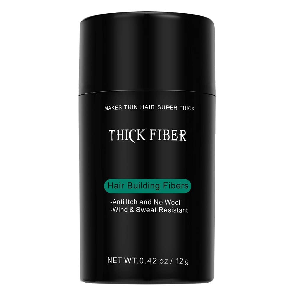 Black Hair Building Fibers 12g - Thickens Thin & Bald Spots