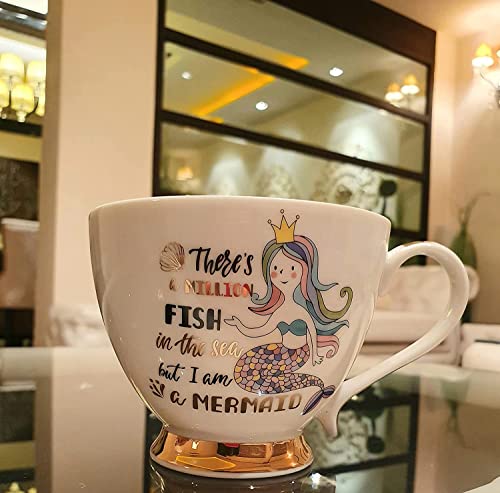 Ceramic Mermaid Coffee Mug with Unicorn Face Lid - 250ml
