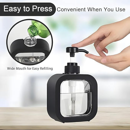 Soap Dispenser Manual Operation Black Plastic 300ml 19cm x 12.5cm