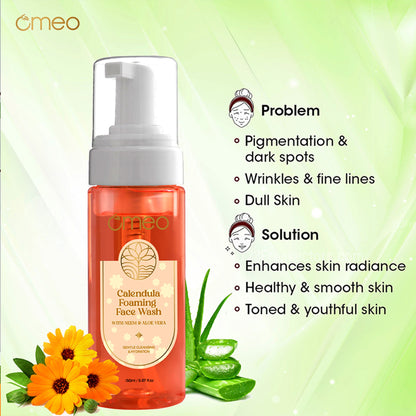 Omeo Calendula Foaming Face Wash - Gentle, Daily Use, Safe For All Skin Types