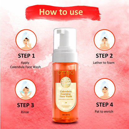 Omeo Calendula Foaming Face Wash - Gentle, Daily Use, Safe For All Skin Types