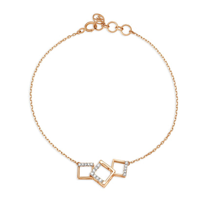 14KT Rose Gold Diamond Bracelet in 14K Rose Gold, 0.079 ct
