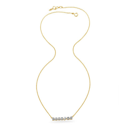 Morse Code Gold & Diamond Necklace in 14K Yellow Gold, 0.074 ct