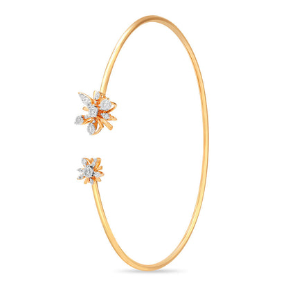 14kt Yellow Gold Blooming Diamond Bangle in 14K Yellow Gold, 0.16 ct