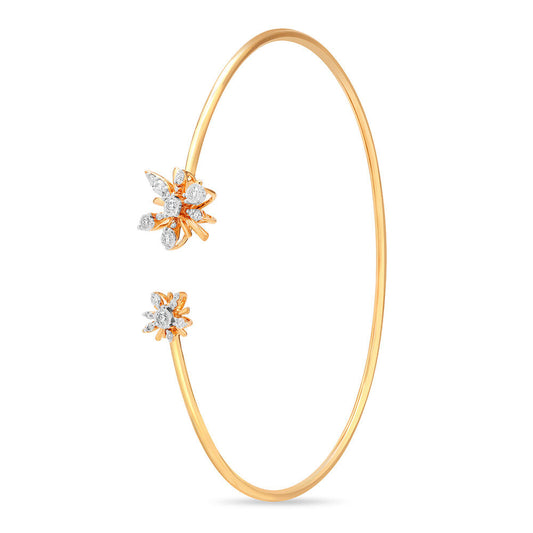 14kt Yellow Gold Blooming Diamond Bangle in 14K Yellow Gold, 0.16 ct